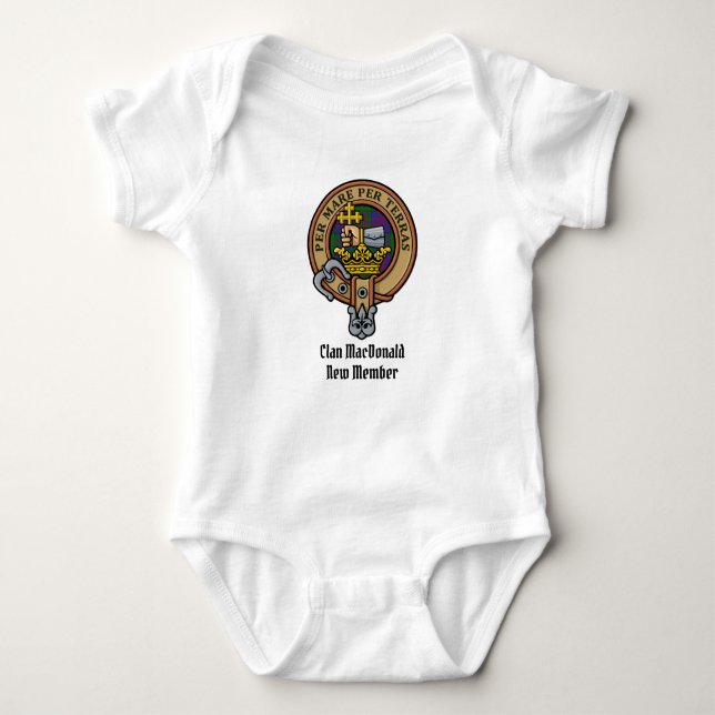 Klan MacDonald Vapensköld Baby Bodykostym T Shirt (Framsida)