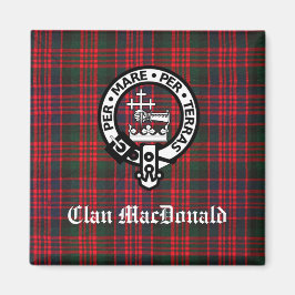 Klan MacDonald Vapensköld & Modern Tartan Magnet