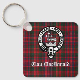 Klan MacDonald Vapensköld & Modern Tartan Nyckelring