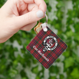 Klan MacDonald Vapensköld & Modern Tartan Nyckelring