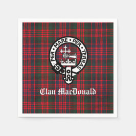 Klan MacDonald Vapensköld & Modern Tartan Pappersservett