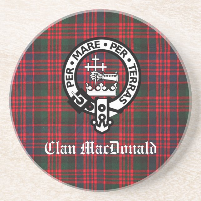 Klan MacDonald Vapensköld & Modern Tartan Underlägg (Framsidan)