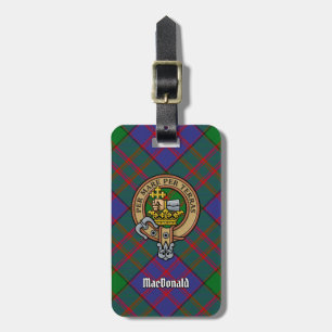 Klan MacDonald Vapensköld över Tartan Bagagebricka