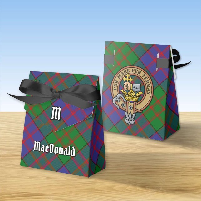 Klan MacDonald-Vapensköld över Tartan Favor Box Presentaskar (Skapare uppladdad)