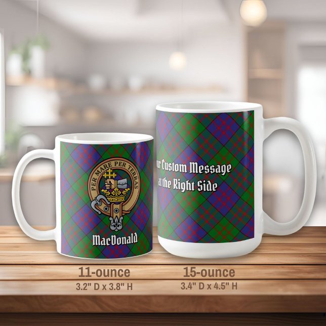 Klan MacDonald Vapensköld över Tartan Kaffemugg (Skapare uppladdad)