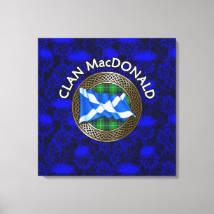 Klan MacDonald Vapensköld & Tartan Knot on Thistle Canvastryck