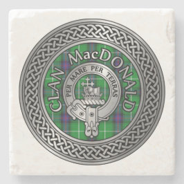 Klan MacDonald Vapensköld & Tartan Knot Stenunderlägg