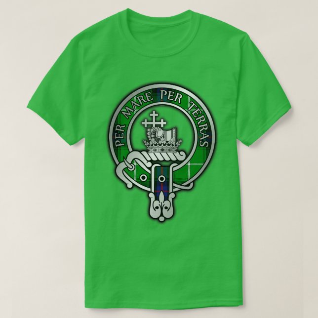 Klan MacDonald Vapensköld Tartan T Shirt (Design framsida)