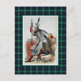 Klan MacDonald Vintage Illustration Tartan Ram Vykort
