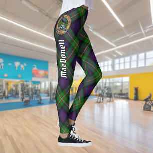 Klan MacDonell av Glengarry vapen över tartan Leggings