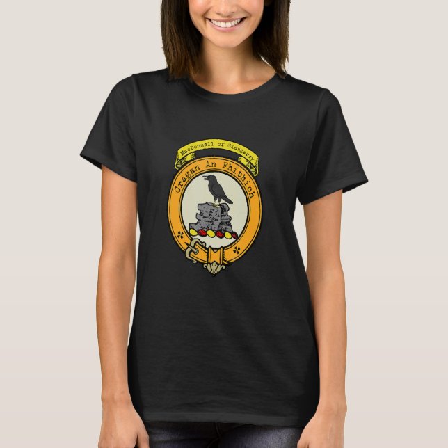 Klan MacDonnell of Glängarry Scottish Vapensköld T Shirt (Framsida)