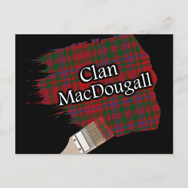 Klan MacDougall Scottish Tartan Paint Brush Vykort (Framsida)