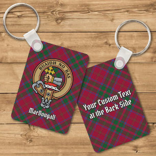Klan MacDougall-Vapensköld över Tartan Nyckelring