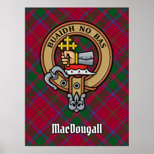 Klan MacDougall-Vapensköld över Tartan Poster