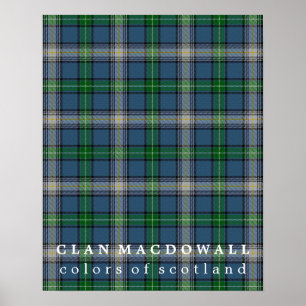 Klan MacDowall Färg från Scotland Tartan Poster