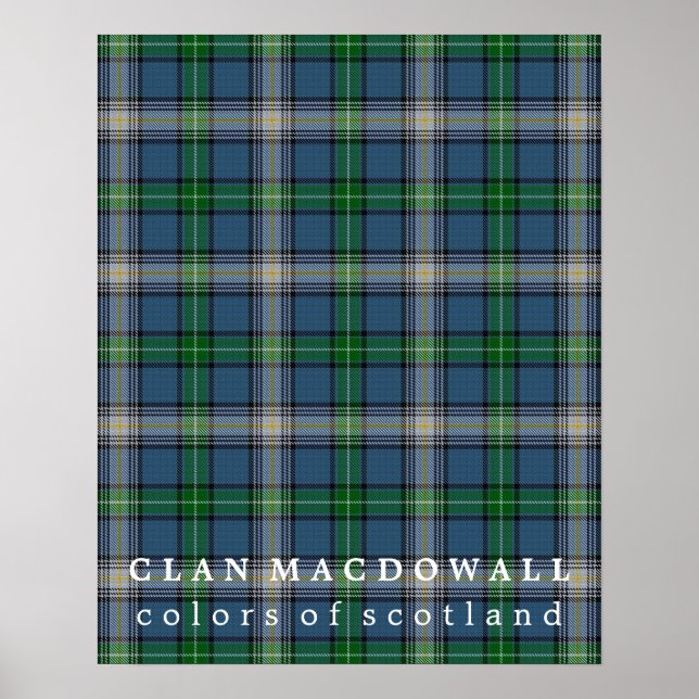 Klan MacDowall Färg från Scotland Tartan Poster (Framsidan)