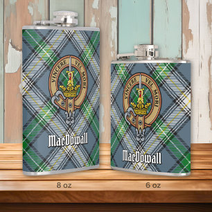 Klan MacDowall Vapensköld över Tartan Fickplunta
