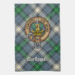 Klan MacDowall Vapensköld över Tartan Kökshandduk