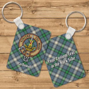 Klan MacDowall Vapensköld över Tartan Nyckelring