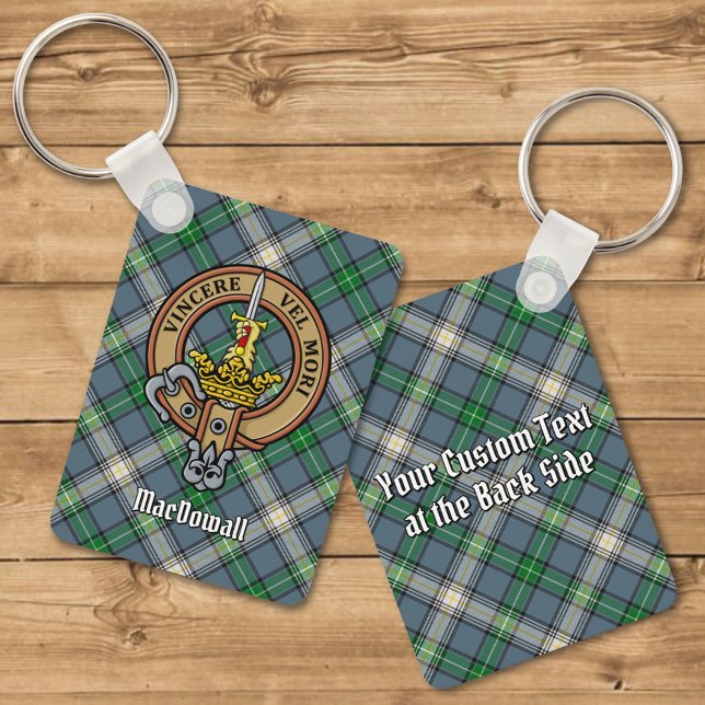 Klan MacDowall Vapensköld över Tartan Nyckelring (Skapare uppladdad)