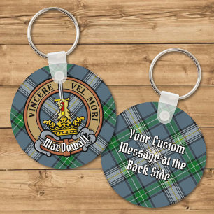 Klan MacDowall Vapensköld över Tartan Nyckelring
