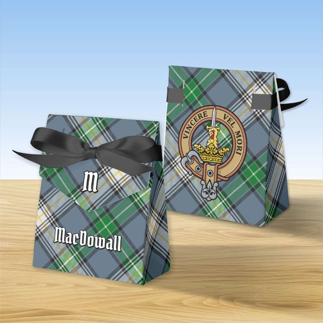 Klan MacDowall Vapensköld över Tartan Presentaskar (Skapare uppladdad)