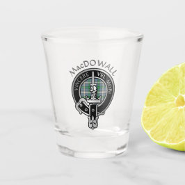 Klan MacDowall Vapensköld & Tartan Shot Glass