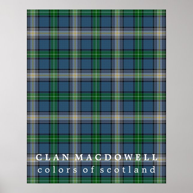 Klan MacDowell Färg of Scotland Tartan Poster (Framsidan)