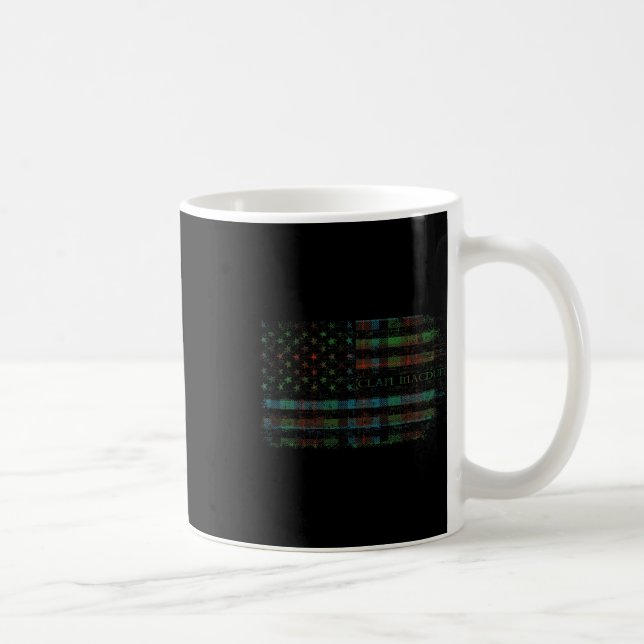 Klan Macduff Hunting Scottish Tartan Us Flagga Kil Kaffemugg (Höger)