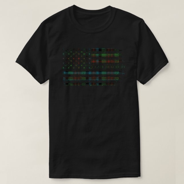 Klan MacDuff Hunting Scottish tartan US flagga kil T Shirt (Design framsida)