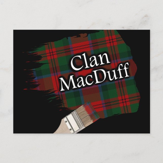 Klan MacDuff Scottish Tartan Paint Brush Vykort (Framsida)