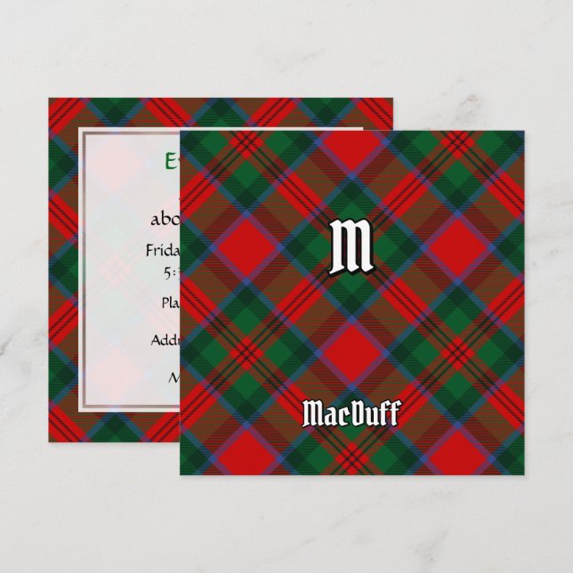 Klan MacDuff Tartan Inbjudningar (Fram/baksida)