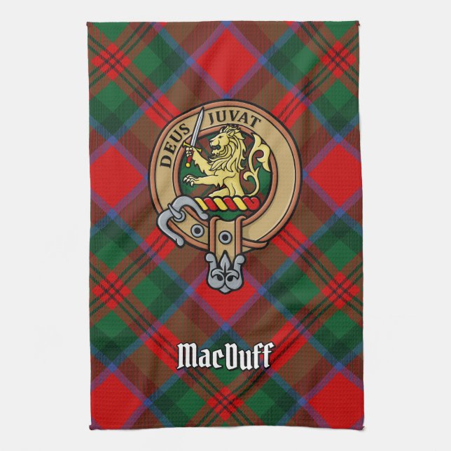 Klan MacDuff-vapen över tartan Kökshandduk (Vertikal)