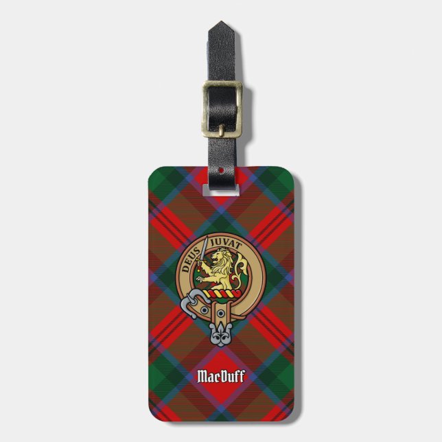 Klan MacDuff-Vapensköld över Tartan Bagagebricka (Vertikal Framsida)