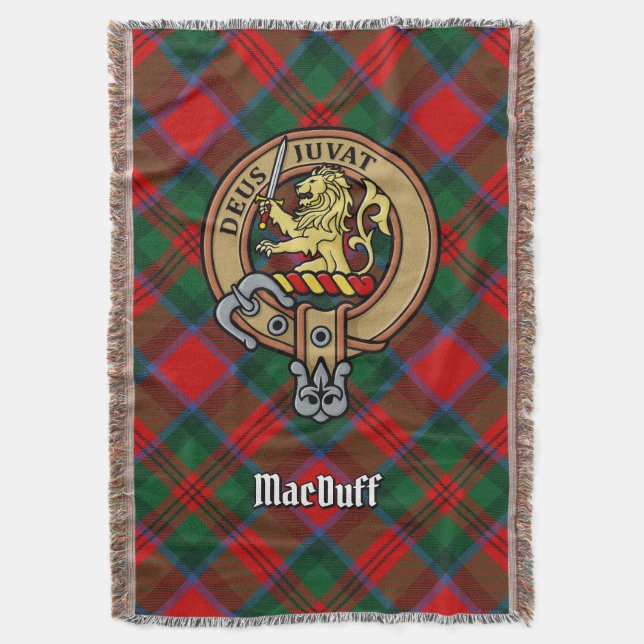 Klan MacDuff vapensköld över tartan Filt (Framsidan Vertikal)