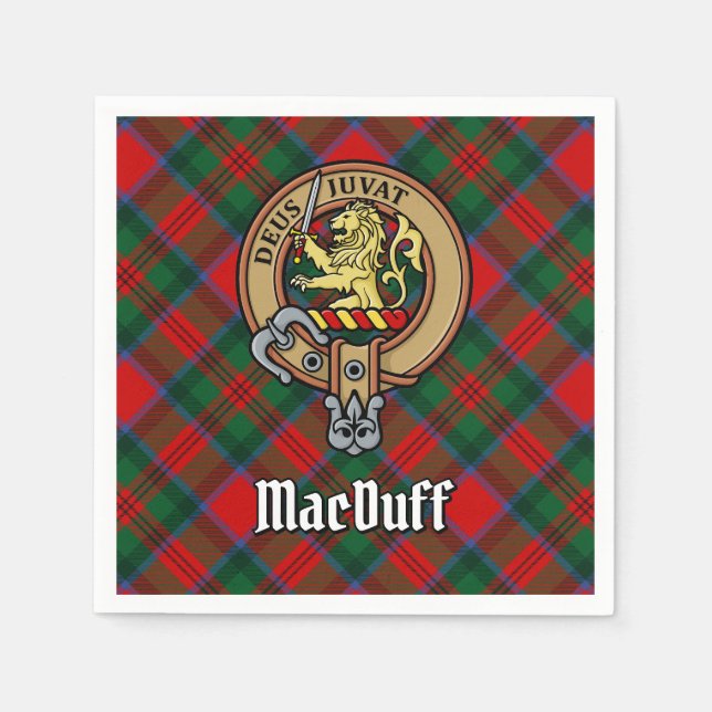 Klan MacDuff-Vapensköld över Tartan Pappersservett (Framsidan)