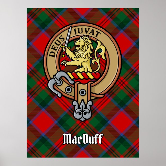 Klan MacDuff-Vapensköld över Tartan Poster (Framsidan)