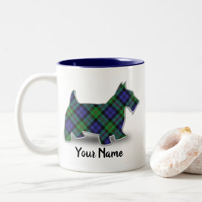 Klan MacEwen Tartan Scottish Terrier Två-Tonad Mugg (Med munk)