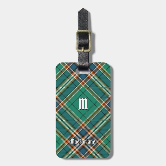 Klan MacFarlane Ancient Hunting Tartan Bagagebricka (Vertikal Framsida)