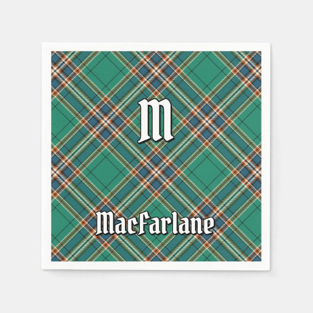 Klan MacFarlane Ancient Hunting Tartan Pappersservett (Framsidan)