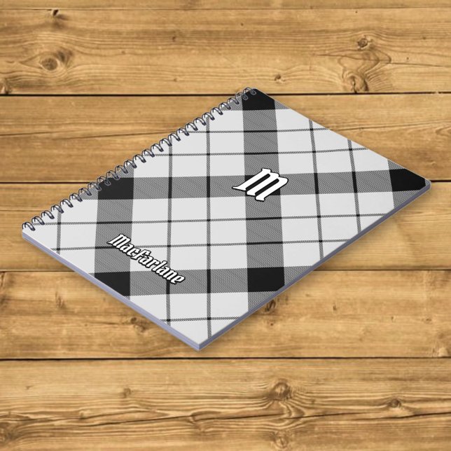 Klan MacFarlane Black och White Tartan Anteckningsbok (Skapare uppladdad)