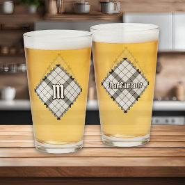 Klan MacFarlane Black och White Tartan Glaskopp