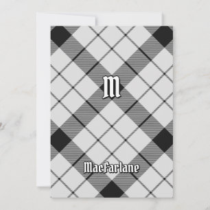 Klan MacFarlane Black och White Tartan Inbjudningar