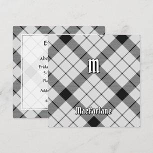 Klan MacFarlane Black och White Tartan Inbjudningar