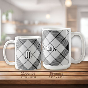 Klan MacFarlane Black och White Tartan Kaffemugg