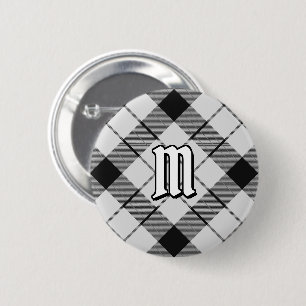 Klan MacFarlane Black och White Tartan Knapp