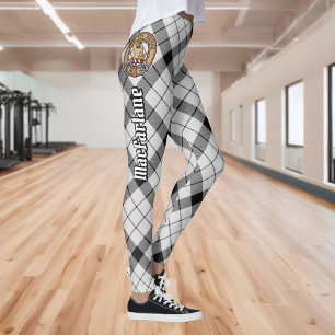 Klan MacFarlane Black och White Tartan Leggings
