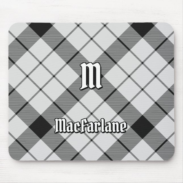 Klan MacFarlane Black och White Tartan Musmatta (Framsidan)