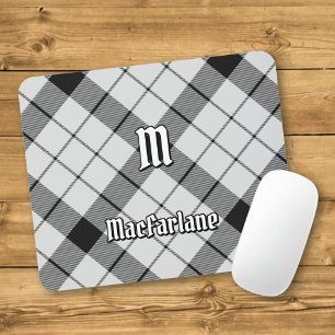 Klan MacFarlane Black och White Tartan Musmatta