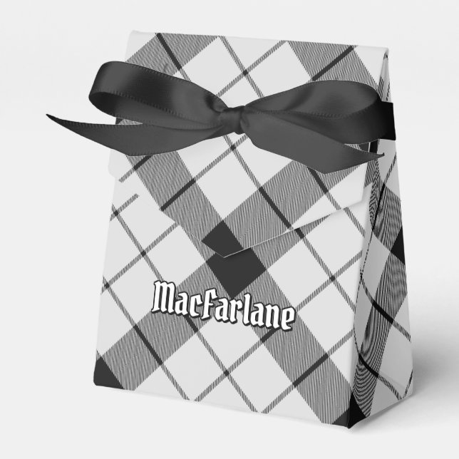 Klan MacFarlane Black och White Tartan Presentaskar (Framsidan Sidan)